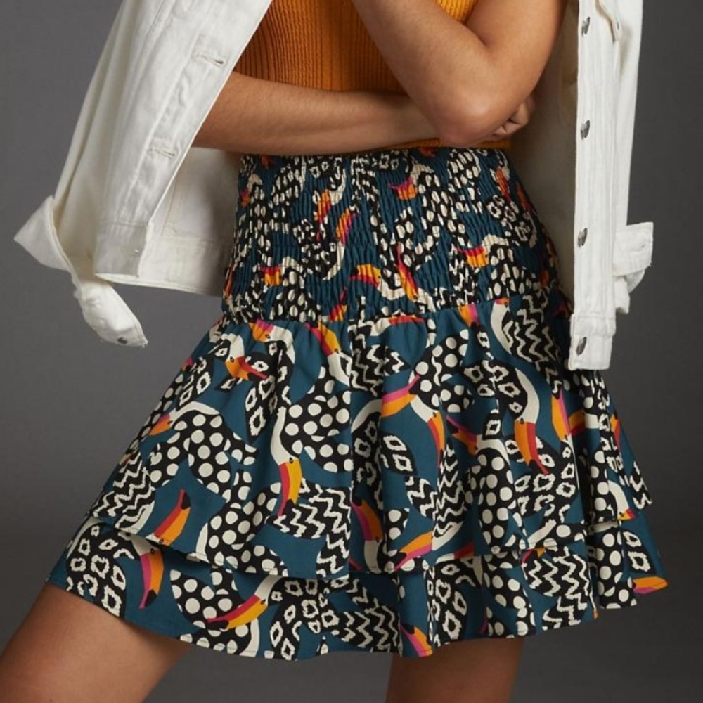FARM Rio Stefania Toucan Printed Mini Skirt
